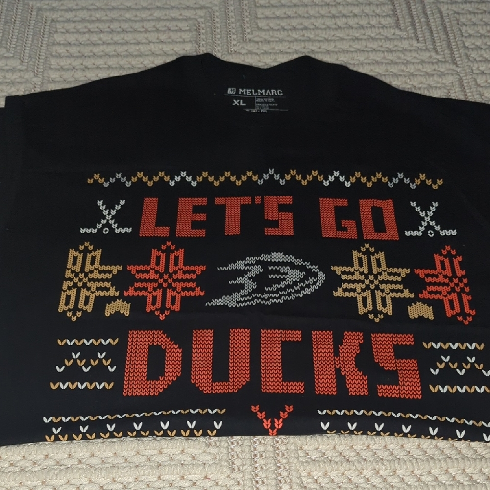Anaheim Ducks Ugly Sweater Tshirt 'Let's Go Ducks'
